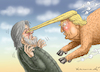 Cartoon: TRUMP VERSUS BANNON (small) by marian kamensky tagged obama,trump,präsidentenwahlen,usa,baba,vanga,republikaner,inauguration,demokraten,us,steuer,reform,weihnachten,fire,and,fury,steve,bannon,wikileaks,faschismus