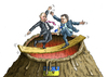 Cartoon: UKRAINISCHER KASATSCHOK (small) by marian kamensky tagged vitali,klitsccko,ukraine,janukowitsch,demokratie,gewalt,bürgerkrieg,putin,vulkan