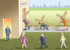 Cartoon: WAHLEN (small) by marian kamensky tagged tv,triell,laschet,baerbock,scholz