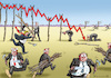 Cartoon: WALL STREET IN BEWEGUNG (small) by marian kamensky tagged dow,jones,crash,trump