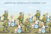 Cartoon: WARUM DIE WEHRPFLICHT (small) by marian kamensky tagged warum,die,wehrpflicht,kommen,wird