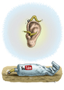 Cartoon: YouTube (small) by marian kamensky tagged you,tube,ohrwürmer,musik,music,commerz,verbraucherschutz,konsum