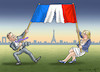 Cartoon: ZERREISSWAHL IN FRANKREICH (small) by marian kamensky tagged putinversteher,assange,emmanuel,macron,le,pen,präsidentenwahl,in,frankreich