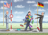 Cartoon: ZOLLKOMÖDIE (small) by marian kamensky tagged joe,erhöht,zölle,usa,china,handel,scholz