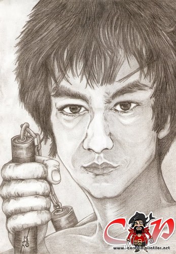 Cartoon: Bruce Lee (medium) by corabiapiratilorgmailcom tagged corabia,portrete,desene,caricaturi,piratilor