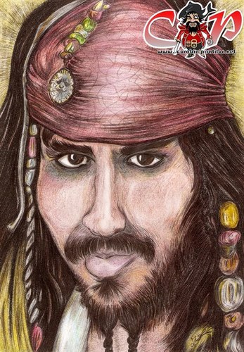 Cartoon: Johnny Depp (medium) by corabiapiratilorgmailcom tagged portrete,desene,caricaturi,corabia,piratilor