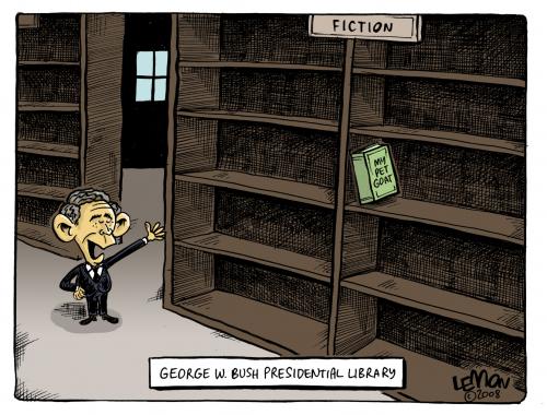 Cartoon: Thye Bush Presidential Library (medium) by Lemon tagged george,bush,presidential,library,my,pet,goat,george bush,george,bush,präsident,usa,united states,united,states,amerika,politik,bildung,bibliothek,bücherei,literatur,lesen,buch,bücher,intellekt,intelligenz