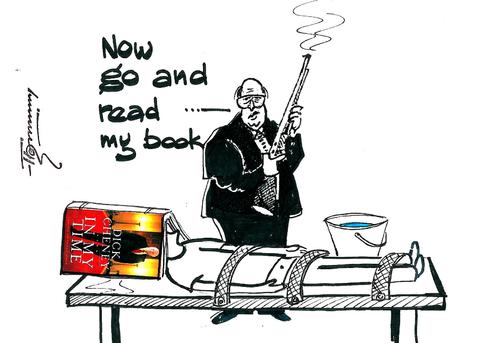 Cartoon: Dick Cheney Book (medium) by Thommy tagged dick,cheney