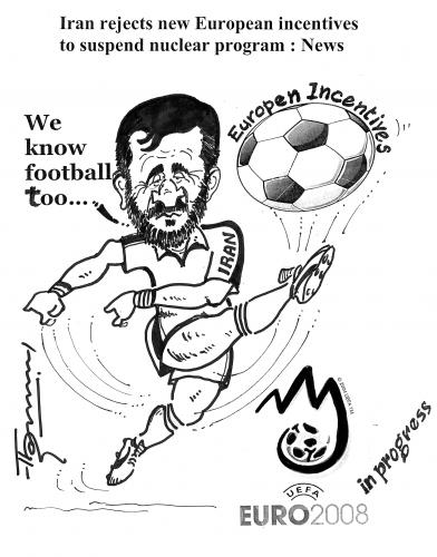 Cartoon: Euro 2008 (medium) by Thommy tagged euro,iran,nuclear