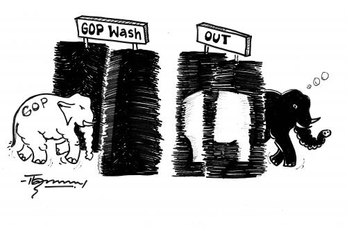 Cartoon: GOP Changing color with Time (medium) by Thommy tagged gop,republican,party,us,politics