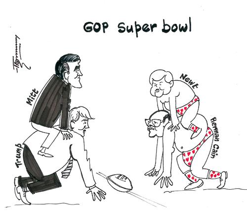 Cartoon: GOP Super Bowl (medium) by Thommy tagged superbowl,gop