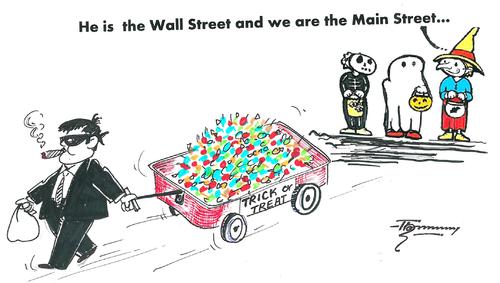Cartoon: Trick or Treat (medium) by Thommy tagged wall,street,protestors