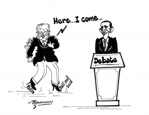 Cartoon: US Presidential Debate (medium) by Thommy tagged us,president,election,debate