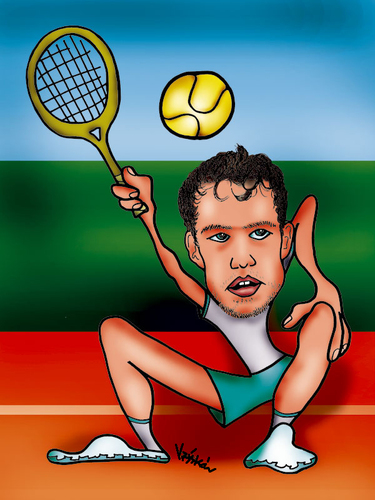 Cartoon: Jerzy Janowicz (medium) by Krzyskow tagged janowicz,tenis,ball,sports