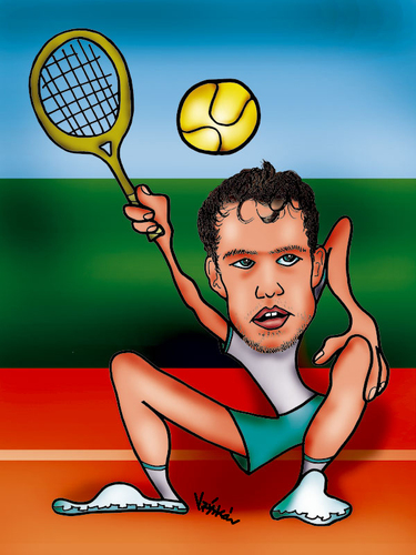 Cartoon: Jerzy Janowicz (medium) by Krzyskow tagged janowicz,tenis,ball,sports