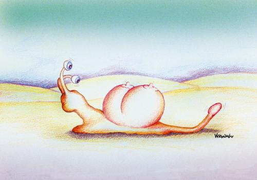 Cartoon: Slug (medium) by Krzyskow tagged carton,character,comic,designfrau,girl,illustration,line,love,man,mann,music,politics,sport,tiere