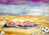 Cartoon: Beach4 (small) by Krzyskow tagged cartoon nature character comic designfrau girl illustration line love man mann music politics sex sport tiere