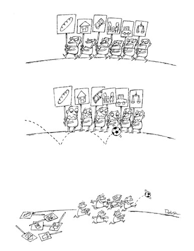 Cartoon: Demonstration02 (medium) by dariush ramezani tagged football,demonstration,cartoon,comic,strip