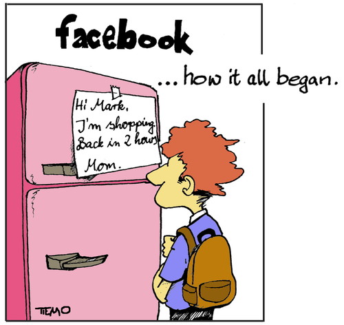 Cartoon: The began of Facebook (medium) by Tiemo tagged zuckerbook