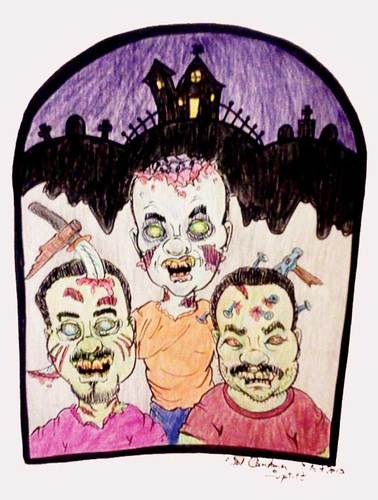 Cartoon: Zombie-tures (medium) by kidcardona tagged zombie,dead,halloween,fun,gift