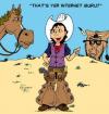 Cartoon: Buckshot (small) by kidcardona tagged comic,cartoon,western,horse,cowboy,computer,internet,guru