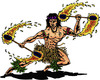 Cartoon: Fire dancer (small) by kidcardona tagged fire,hawaii,cartoon