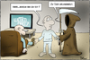 Cartoon: Langeweile (small) by Andreas Vollmar tagged wetten,dass,fernsehen,tv,programm,langeweile,langweilig,tod,gevatter,gottschalk