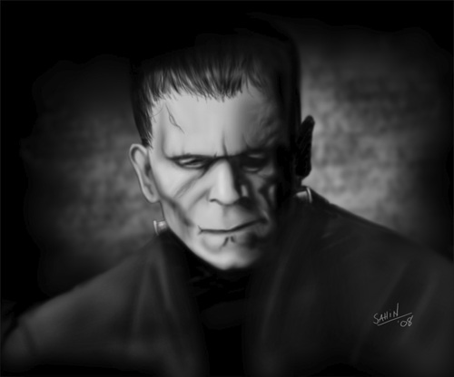 Cartoon: frankenstein (medium) by sahin tagged frankensteins,monster,boris,carloff,classic