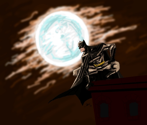 Cartoon: silent guardian (medium) by sahin tagged silent,guardian,the,bat,batman,bruce,wayne,comic,super,hero,night,moon,buildings,watch,watcher,dc,comics