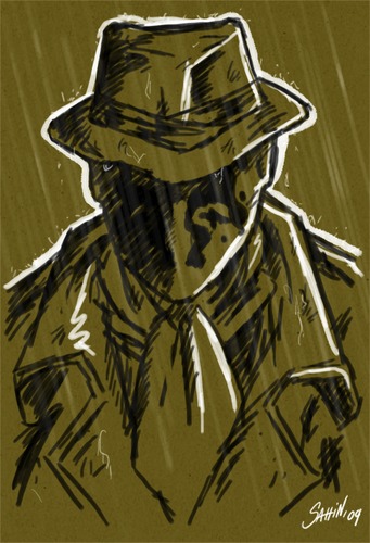 Cartoon: sketch practice 05 (medium) by sahin tagged sketch,practice,05,rorschach,watchmen,mask