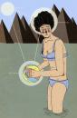 Cartoon: _ (small) by the_pearpicker tagged illustration,drawing,digital,halo,sun,ball,water,woman,bikini