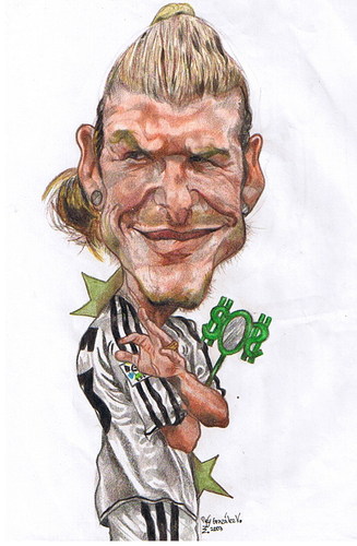 Cartoon: Becks and his mirror (medium) by RoyCaricaturas tagged beckham,soccerplayers,caricatura