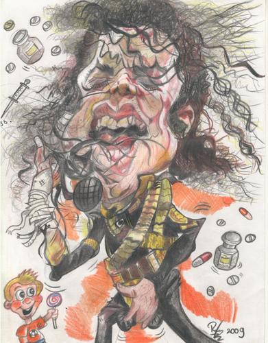 Cartoon: Michael Jackson will not die. (medium) by RoyCaricaturas tagged michael,jackson,music,pop,famous,musicians