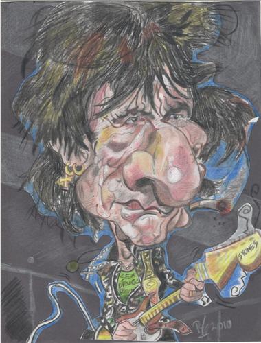 Cartoon: Ronnie Wood (medium) by RoyCaricaturas tagged ronnie,wood,rolling,stone,guitarist,bassist,music,rock,roll