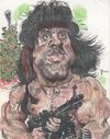 Cartoon: Sly Stallone as Rambo (small) by RoyCaricaturas tagged sly,stallone,rambo,hollywood,famous,films