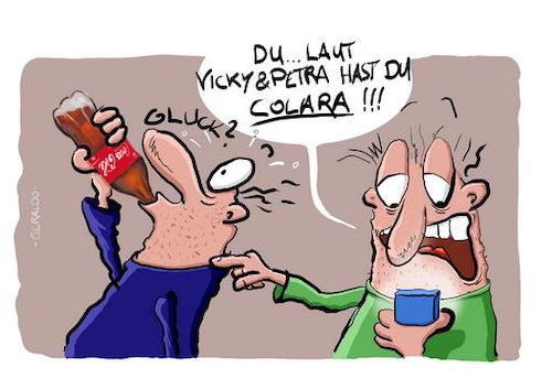 Cartoon: Colara (medium) by geralddotcom tagged cola,kola,colara,wikipedia,aufklärung,gefahr,gefährlich,lecker,zucker,diabetes,ungesund