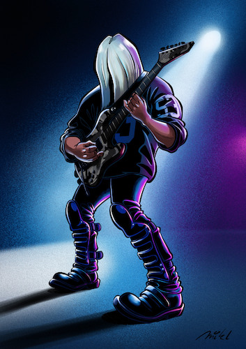 Cartoon: Jeff Hanneman (medium) by Mikl tagged jeff,hanneman,slayer,kerry,king,thrash,metal