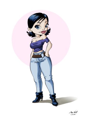 Cartoon: Miss Sugar 2008 (medium) by Mikl tagged mikl,michael,olivier,miklart,art,illustration,painting,miss,sugar,teen,pinup