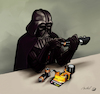 Cartoon: Darth Duracell (small) by Mikl tagged mikl,michael,olivier,miklart,illustration,art,darth,vader,duracell,battery