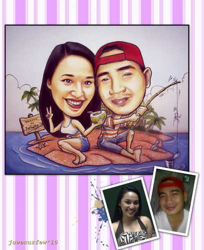 Cartoon: couple caricature (medium) by juwecurfew tagged couple,caricature