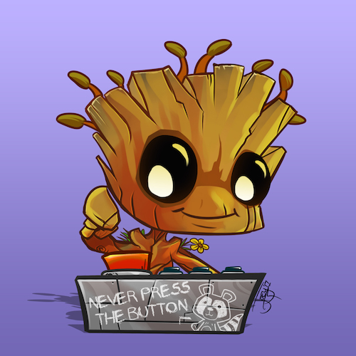 Cartoon: Groot Chibi (medium) by juwecurfew tagged babygroot,groot,guardiansofthe,galaxy