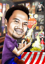 Cartoon: caricature on TGIFriday (small) by juwecurfew tagged friday,caricature,burger,fries,heinz