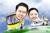 Cartoon: couple wedding (small) by juwecurfew tagged wedding,couple,caricature