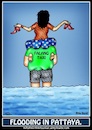 Cartoon: Flooding in Pattaya (small) by Mike J Baird tagged flood,help,thai,girl,english,guy,taxi