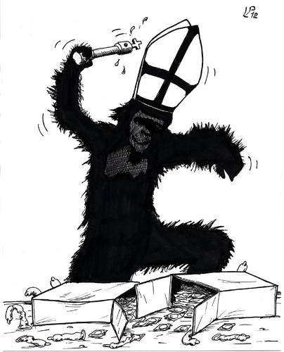 Cartoon: 2012 Vatican modern (medium) by paolo lombardi tagged politics,church,vatican