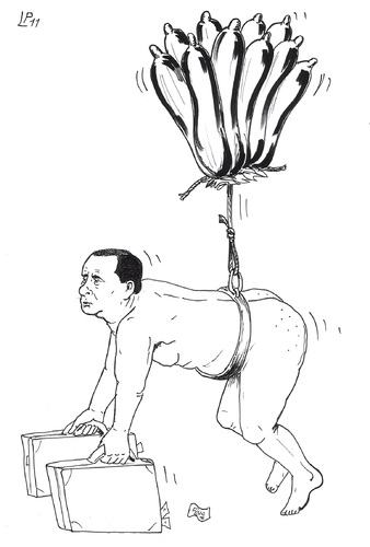 Cartoon: Flying away (medium) by paolo lombardi tagged politics,italy,berlusconi