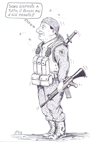 Cartoon: Bad Warrior (medium) by paolo lombardi tagged italy,politics,satire,caricature