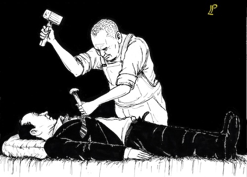 Cartoon: Berlusconi died (medium) by paolo lombardi tagged berlusconi,italy,mafia,fascism