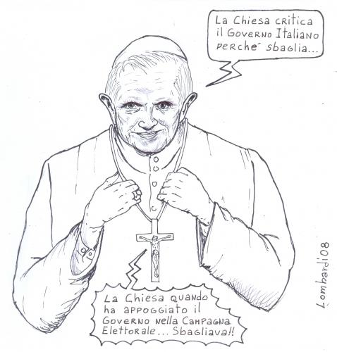 Cartoon: chiesa e politica (medium) by paolo lombardi tagged italy,politic,caricature,satire,deutschland