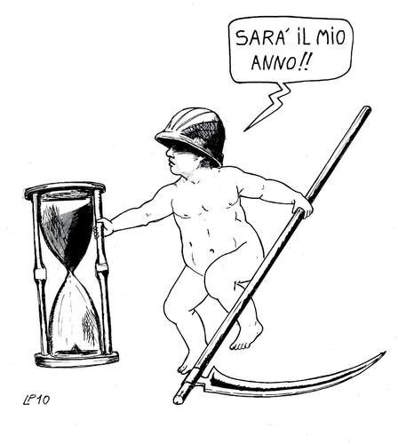 Cartoon: Cronos 2010 (medium) by paolo lombardi tagged italy,newyear,politics